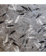 Black White Leaves Abstract Wall Art Work Original Painting Signed Teri H 8" Sq - $75.00