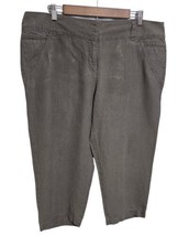 Eileen Fisher Large BROWN Womens Organic Linen BERUMDA/Capri 0 Shorts - $37.99