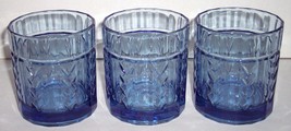 (3) Blue Anchor Hocking Wheat Design Short Glass Tumblers - £33.81 GBP