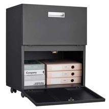 Mobile Steel Copier Cabinet: Black 2-Door File Stand - €77,86 EUR