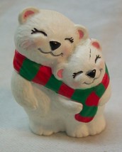 Hallmark 1994 Merry Miniatures Polar Bear Mom &amp; Child 1 1/2&quot; Plastic Mini Figure - £12.80 GBP