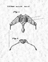 Star Trek Klingon Bird-of-Prey Patent Print - Gunmetal - £6.31 GBP+