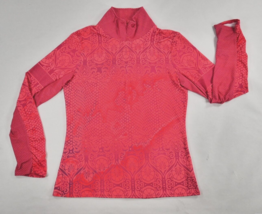 Prana Tatiana 1/4 Zip Pink Mock Neck Running Yoga Long Sleeve Shirt Top Large - £27.48 GBP