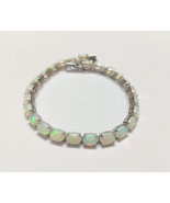 925 Sterling Silver Ethopian Opal Bracelet 6x8 mm Natural bracelet - $276.36