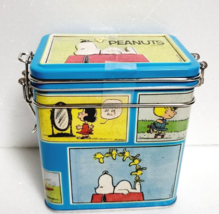 Snoopy Square Canister Tin Can 2024&#39; New - £27.68 GBP
