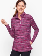 Talbots Purple Space Dyed Half Zip Pullover Sweatshirt Pockets Travel, Size M - £36.96 GBP