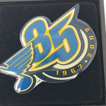 Pin Acrylic Bubble St. Louis Blues 35th Anniversary Blue Gold - £12.10 GBP