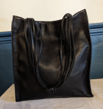 Black Pebbled Leather Tassel Strap Hobo Shoulder Purse Boho Soft Bag - £30.85 GBP
