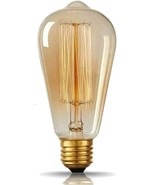 Vintage Style Edison Tear Drop Shaped E27 60W Amber Light Bulbs ST64-Pac... - £25.90 GBP