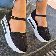 Big Size Braid Wedges Pu Leather Platform Closed Toe Shoes Fashion Summer Rome B - £22.63 GBP