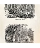 Civil War Scenes Army 1881 President Garfield Wood Engraving Victorian D... - $41.35 CAD