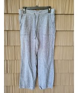 Athleta Women’s 4 Gray Linen Pants Wide Leg Straight Pull On Drawstring  - €24,51 EUR