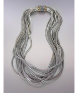 Designer Style 10 Strands Silver Foxtail Cable Chains Magnetic Clasp Nec... - £23.97 GBP