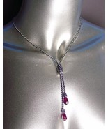 CLASSIC Designer Style BALINESE Purple Amethyst Crystals Cable Necklace Set - £27.35 GBP