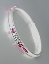 NEW Brighton Bay Silver Filigree Fuchsia Pink CZ Crystals Stretch Bracel... - $9.40