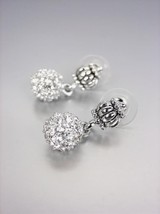 CLASSIC Designer Style Pave CZ Crystals Eternity Ball Caviar Glacier Earrings - £12.71 GBP