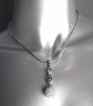 CLASSIC Brighton Bay Pave CZ Crystals Eternity Ball Glacier Pendant Necklace - £19.23 GBP