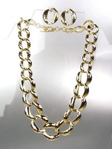 CLASSIC Graduated GOLD Metal Hammered Texture Chain Chains Necklace Set - $16.99