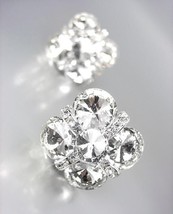 EXQUISITE Clear Czech Crystals Bridal Prom Pageant Queen CLIP Earrings - £19.42 GBP