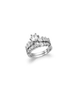 CLASSIC 2.00 CT Round Cut CZ 18kt White Gold Plated 2pc Engagement Weddi... - £21.03 GBP