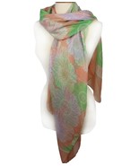 EXPRESSIVE Silky Lightweight Green Lavender White Floral Orange Fashion ... - £9.67 GBP