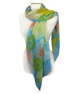 EXPRESSIVE Silky Lightweight Yellow Green Red Floral Blue Fashion Scarf - £9.67 GBP