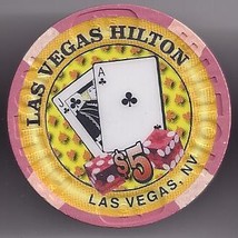 Las Vegas Hilton Millenium $5 Suit Of Clubs Casino Chip - £7.82 GBP