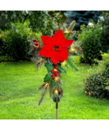 Solar Lighted Red Cross Stake Gravesite Marker Cemetery Tombstone Decora... - $31.12 CAD