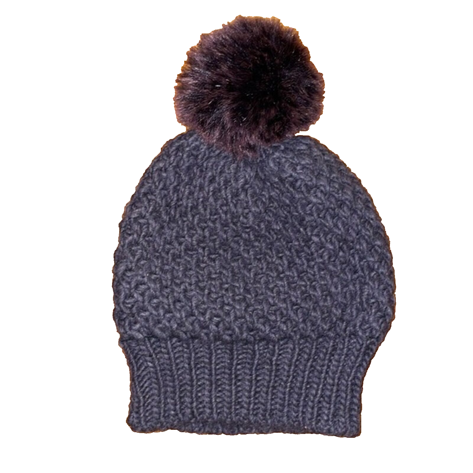 Primary image for Purple Wool Blend Knit Pom Beanie Hat Cap Womens OS