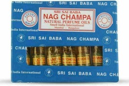 5X Sri Sai Nag Champa Natural Perfume Oil Perfume 6 Bottles Home Fragrances - £34.98 GBP