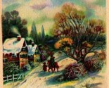 Christmas Cheer WInter Cabin Scene Holly UNP 1920s Postcard - $3.91