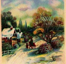 Christmas Cheer WInter Cabin Scene Holly UNP 1920s Postcard - £3.07 GBP