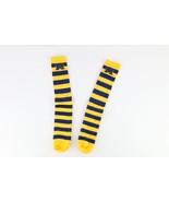 Vtg 90s Streetwear Striped University of Michigan Tube Socks Maize Blue ... - £31.32 GBP