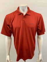 Columbia Polo Shirt Men&#39;s Medium Red Short Sleeve Textured Shirt - $7.92