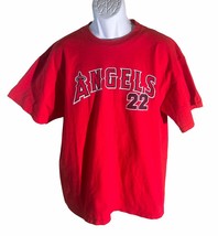 Los Angeles Angels #22 Eckstein Short Sleeve Red T-Shirt Xl - £8.02 GBP