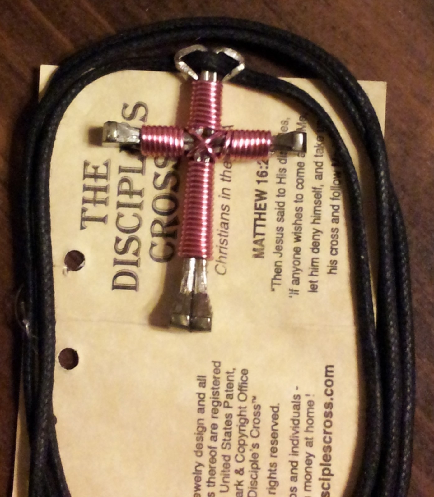 Buy 1 get 1  light Pink free disciples cross handcrafted necklace, brand new
