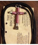 Buy 1 get 1  light Pink free disciples cross handcrafted necklace, brand new - $9.49