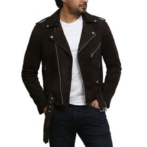 Leather Jacket Mens Biker Coat Motorcycle Vintage Men Bomber Lambskin Bl... - £73.92 GBP+