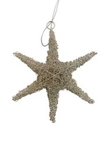Seasons of Cannon Falls Christmas Ornament Gold Twisted Wire Star Hanging - £4.85 GBP