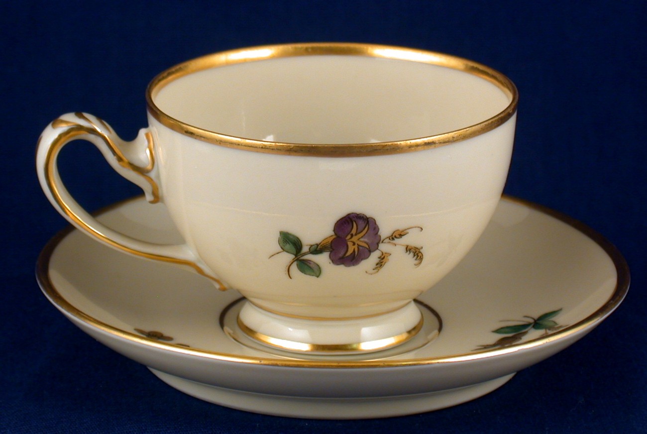 NHS Denmark Kongens Lyngby Demitasse Cup Saucer Danmark Gold Flowers Exc Item image 3