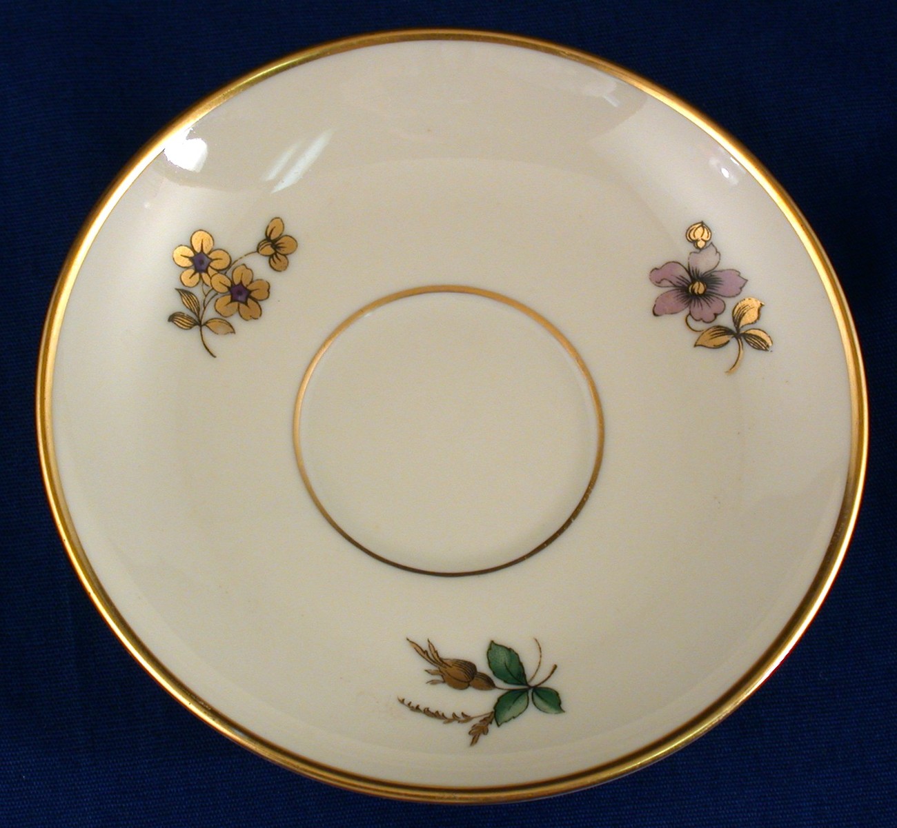 NHS Denmark Kongens Lyngby Demitasse Cup Saucer Danmark Gold Flowers Exc Item image 4