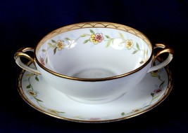 Nippon Handpainted Soup Bouillon Cup &amp; Saucer Noritake - $10.00