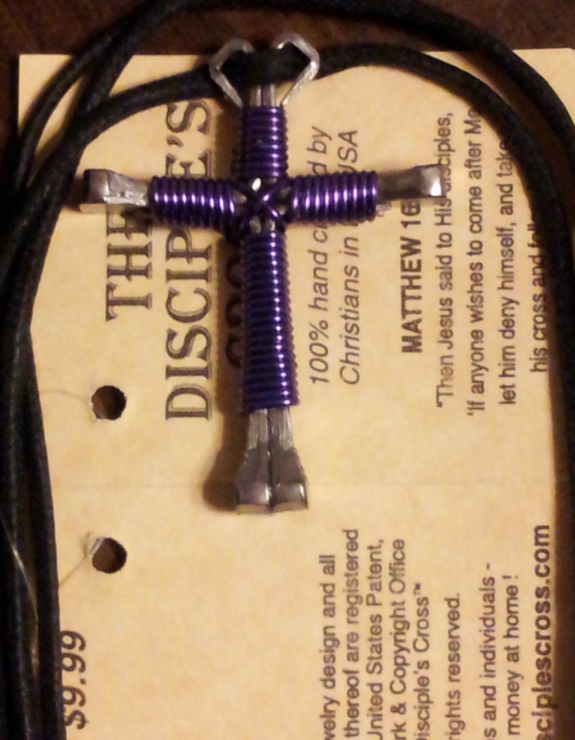 Buy 1 get 1 free Purple Disciples Cross  handcrafted necklace New - $8.49
