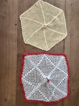 2- Vintage Crocheted Doilies W/Loops Cute Crafting Idea!  - $12.00