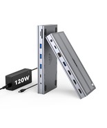 USB C Docking Station 3 Monitors with 120W Power Adapter Displaylink Doc... - $182.51 CAD