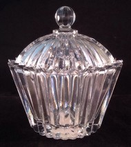 Mikasa Symmetry Oval Covered Trinket Box Clear Glass Crystal w Lid QQ271/931 4&quot; - £10.23 GBP