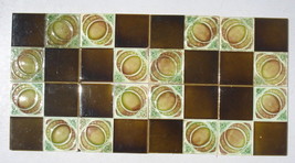 Art Nouveau ceramic majolica 8 tiles bargain clearance quarters - £93.45 GBP