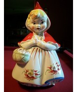 Vintage Regal Little Red Riding Hood Cookie Jar w/ Poinsettias-The Real Deal!! - £255.99 GBP