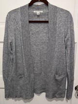 Banana Republic Womens Heathered Gray Ribbed Open Front Cardigan Size Small - £15.62 GBP