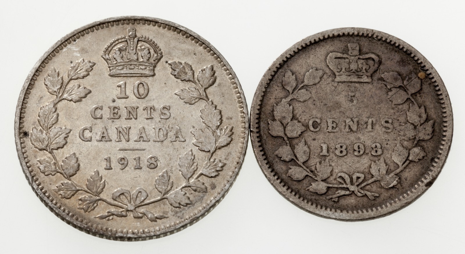 1893-1918 Canada 5 Centimes & 10 Coin Full 2, Vf-Xf, Km 2 &-
show original ti... Item image 2